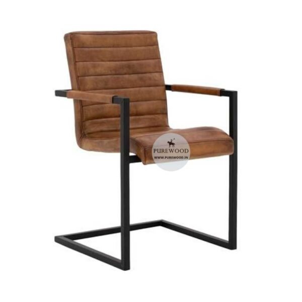 Industrial Leather Arm Dining Chair (8)