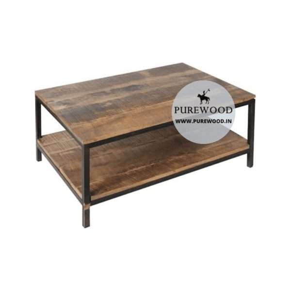 Industrial Square Coffee Table With Storage
