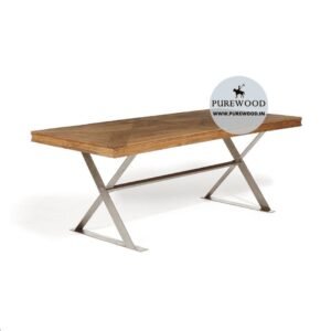 Industrial Table with white Cross Lag