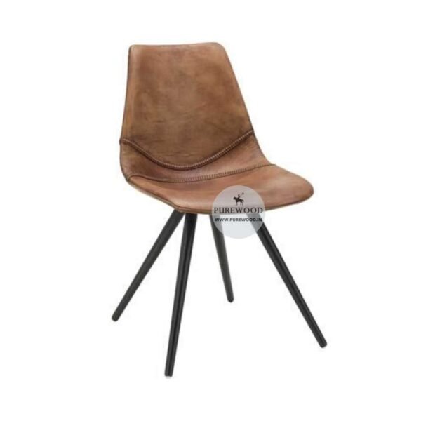 Leather Dining Chair - Crossed Lag