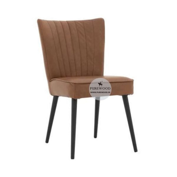 Leather Dining Chair - Wooden Lag (3)