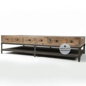 Oak Wood Furniture Industrial Coffee Table