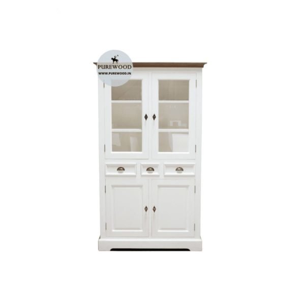 White Teak Wood Cabinet Front View