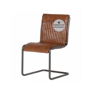 chaise vintage en cuir marron