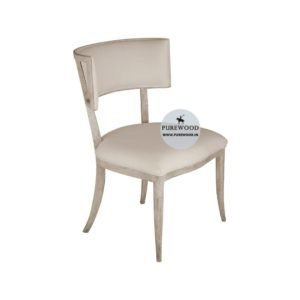 silla de comedor tapizada blanca