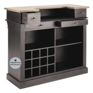 Charcoal gray bar cabinet