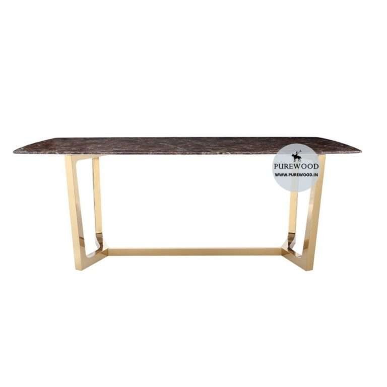 Modern Brown Faux Marble & Gold Dining Table online