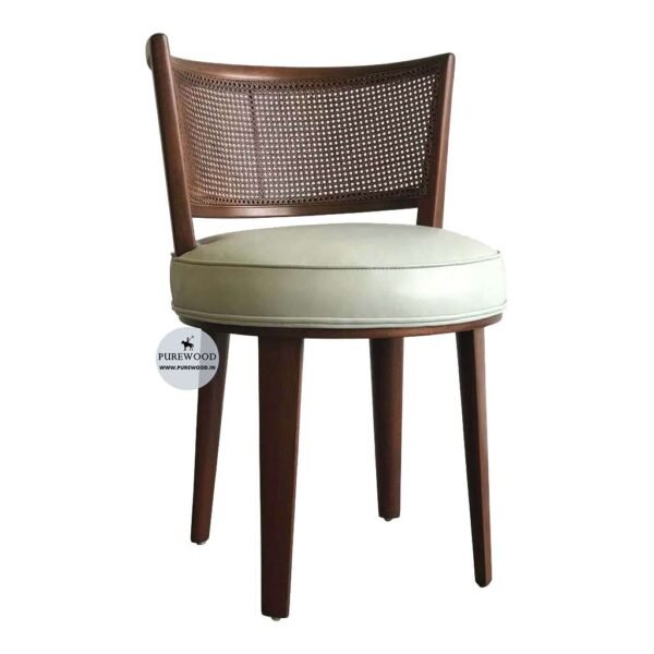 Round Cane Back Upholstered Chair