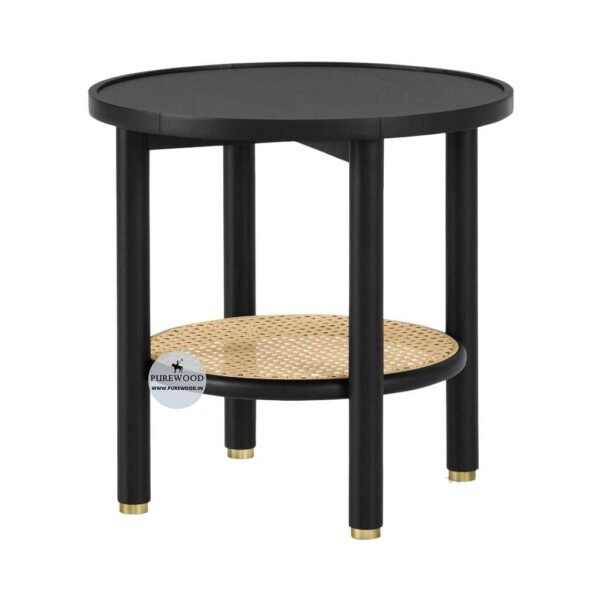 Stylish Black Cane Side Table