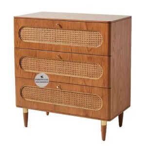Stylish Wood and Cane Dresser