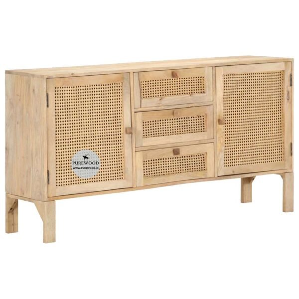 Wooden Cane Storage Sideboard