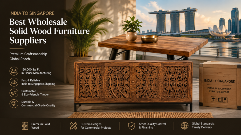 best wholesale solid wood furniture suppliers india to singapore