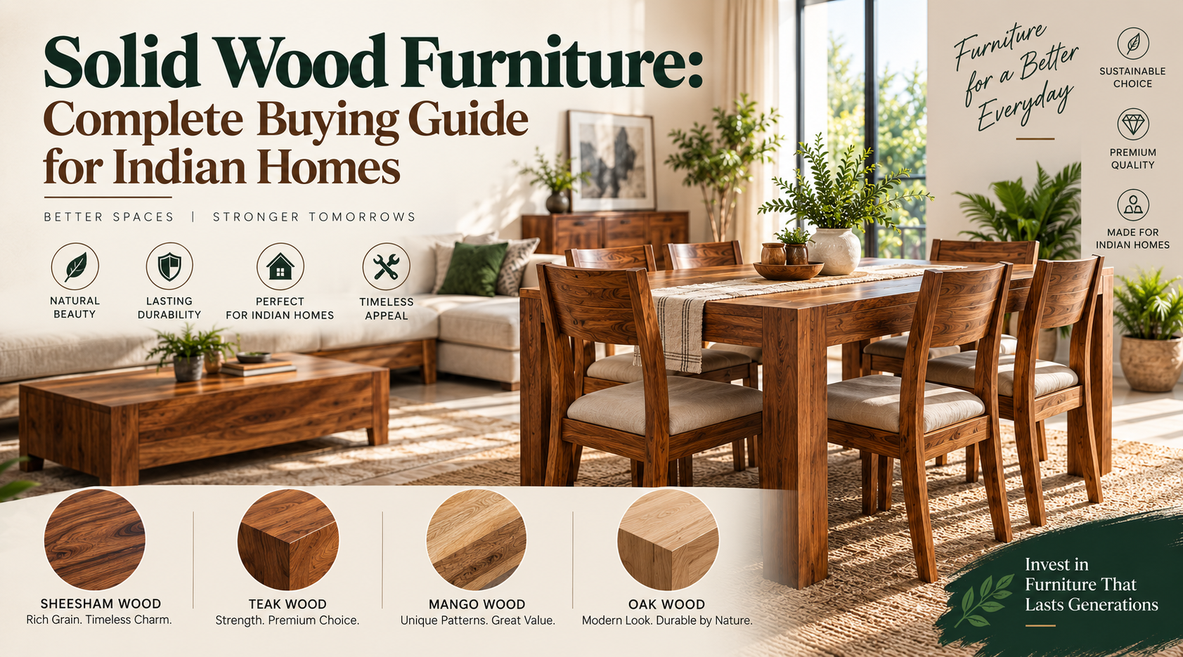best solid wood furniture for indian homes
